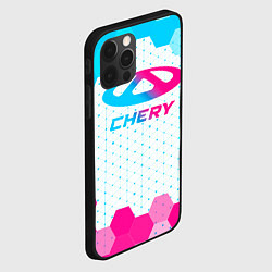 Чехол для iPhone 12 Pro Max Chery neon gradient style, цвет: 3D-черный — фото 2