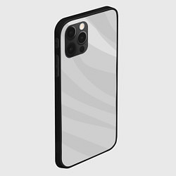 Чехол для iPhone 12 Pro Max Светлый серый плавные полосы, цвет: 3D-черный — фото 2
