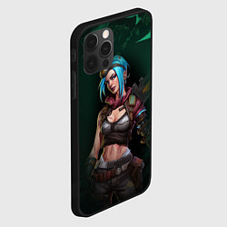 Чехол для iPhone 12 Pro Max Jinx art green Arcane League of Legends, цвет: 3D-черный — фото 2