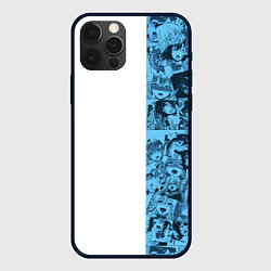 Чехол для iPhone 12 Pro Max Ахегао на белом фоне, цвет: 3D-черный