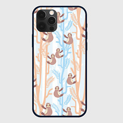 Чехол для iPhone 12 Pro Max Милые ленивцы, цвет: 3D-черный