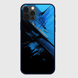 Чехол для iPhone 12 Pro Max Черно-синяя краска, цвет: 3D-черный