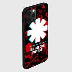 Чехол для iPhone 12 Pro Max Red Hot Chili Peppers rock glitch, цвет: 3D-черный — фото 2