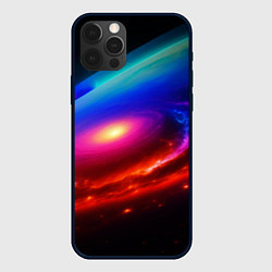 Чехол для iPhone 12 Pro Max Неоновая галактика, цвет: 3D-черный