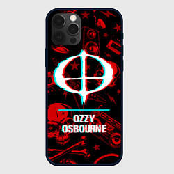 Чехол для iPhone 12 Pro Max Ozzy Osbourne rock glitch, цвет: 3D-черный