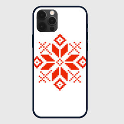 Чехол для iPhone 12 Pro Max Удмуртский узор, цвет: 3D-черный