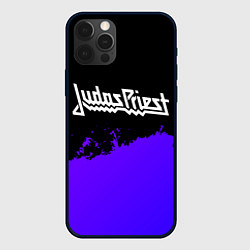 Чехол для iPhone 12 Pro Max Judas Priest purple grunge, цвет: 3D-черный