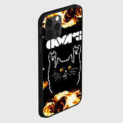 Чехол для iPhone 12 Pro Max The Doors рок кот и огонь, цвет: 3D-черный — фото 2