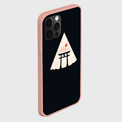 Чехол для iPhone 12 Pro Max Японские ворота Тории в горах, цвет: 3D-светло-розовый — фото 2