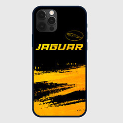 Чехол iPhone 12 Pro Max Jaguar - gold gradient: символ сверху