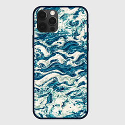 Чехол для iPhone 12 Pro Max Узор волны, цвет: 3D-черный