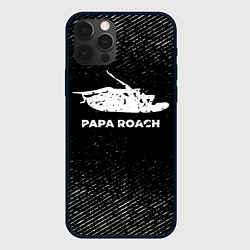 Чехол для iPhone 12 Pro Max Papa Roach с потертостями на темном фоне, цвет: 3D-черный