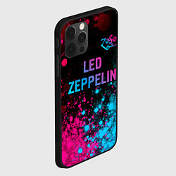 Чехол для iPhone 12 Pro Max Led Zeppelin - neon gradient: символ сверху, цвет: 3D-черный — фото 2