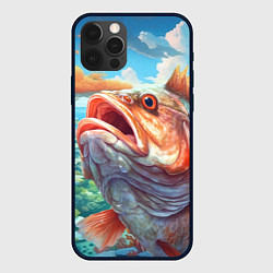 Чехол для iPhone 12 Pro Max Большой карп, цвет: 3D-черный