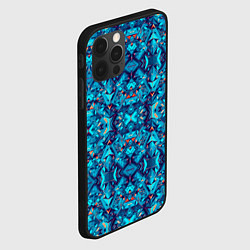 Чехол для iPhone 12 Pro Max Синий калейдоскоп, цвет: 3D-черный — фото 2