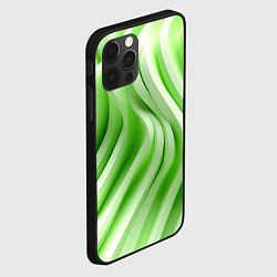 Чехол для iPhone 12 Pro Max Белые и зеленый волны, цвет: 3D-черный — фото 2