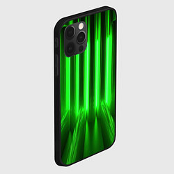 Чехол для iPhone 12 Pro Max Зеленые неоновый световой фон, цвет: 3D-черный — фото 2