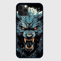 Чехол для iPhone 12 Pro Max Fantasy blue wolf, цвет: 3D-черный