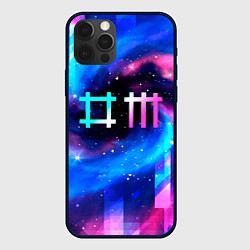 Чехол для iPhone 12 Pro Max Depeche Mode неоновый космос, цвет: 3D-черный