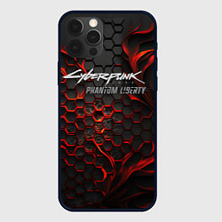 Чехол для iPhone 12 Pro Max Cyberpunk 2077 Phantom liberty red fire, цвет: 3D-черный