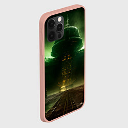 Чехол для iPhone 12 Pro Max Космическая база на горе, цвет: 3D-светло-розовый — фото 2