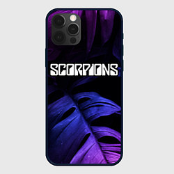 Чехол для iPhone 12 Pro Max Scorpions neon monstera, цвет: 3D-черный