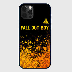 Чехол для iPhone 12 Pro Max Fall Out Boy - gold gradient: символ сверху, цвет: 3D-черный