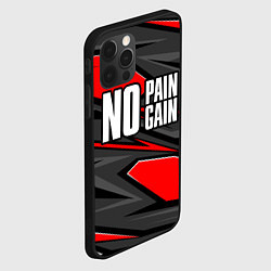 Чехол для iPhone 12 Pro Max No pain no gain - красный, цвет: 3D-черный — фото 2