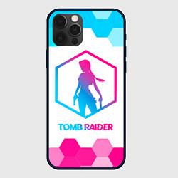 Чехол для iPhone 12 Pro Max Tomb Raider neon gradient style, цвет: 3D-черный