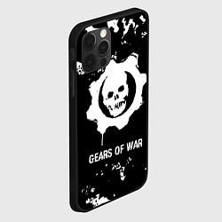 Чехол для iPhone 12 Pro Max Gears of War glitch на темном фоне, цвет: 3D-черный — фото 2