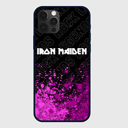 Чехол для iPhone 12 Pro Max Iron Maiden rock legends: символ сверху, цвет: 3D-черный