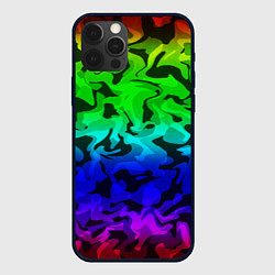Чехол для iPhone 12 Pro Max Камуфляж спектр, цвет: 3D-черный
