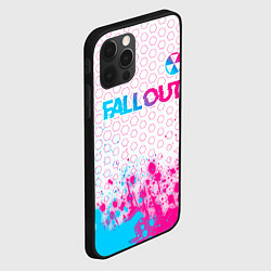 Чехол для iPhone 12 Pro Max Fallout neon gradient style: символ сверху, цвет: 3D-черный — фото 2