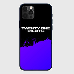 Чехол для iPhone 12 Pro Max Twenty One Pilots purple grunge, цвет: 3D-черный