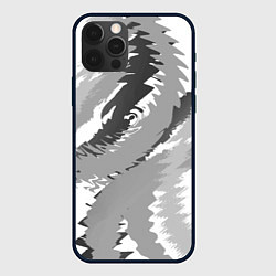 Чехол для iPhone 12 Pro Max Черно-белая абстрактная картина, цвет: 3D-черный