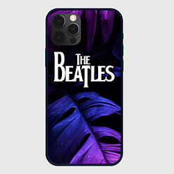 Чехол для iPhone 12 Pro Max The Beatles neon monstera, цвет: 3D-черный