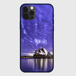 Чехол для iPhone 12 Pro Max Сидней в фиолетовом в закате, цвет: 3D-черный