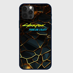 Чехол для iPhone 12 Pro Max Cyberpunk 2077 phantom liberty gold abstract, цвет: 3D-черный