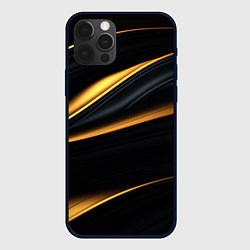 Чехол для iPhone 12 Pro Max Black gold texture, цвет: 3D-черный