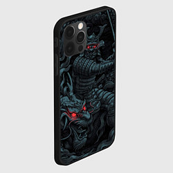 Чехол для iPhone 12 Pro Max Samurai and dragon, цвет: 3D-черный — фото 2