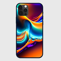 Чехол для iPhone 12 Pro Max Радужные линии абстракция, цвет: 3D-черный