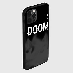 Чехол для iPhone 12 Pro Max Doom glitch на темном фоне: символ сверху, цвет: 3D-черный — фото 2