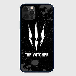 Чехол для iPhone 12 Pro Max The Witcher glitch на темном фоне, цвет: 3D-черный