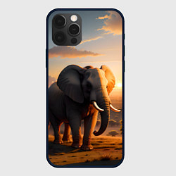 Чехол для iPhone 12 Pro Max Африканский слон в саванне, цвет: 3D-черный
