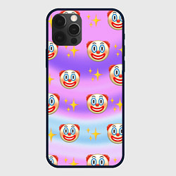 Чехол для iPhone 12 Pro Max Узор с Клоунами, цвет: 3D-черный