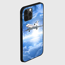 Чехол для iPhone 12 Pro Max Ту-154 в морозном небе, цвет: 3D-черный — фото 2