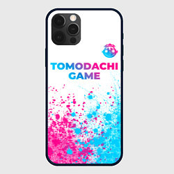 Чехол для iPhone 12 Pro Max Tomodachi Game neon gradient style: символ сверху, цвет: 3D-черный