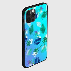 Чехол для iPhone 12 Pro Max Пальмы на голубом градиенте, цвет: 3D-черный — фото 2