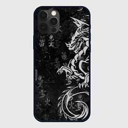 Чехол для iPhone 12 Pro Max White dragon - grunge, цвет: 3D-черный