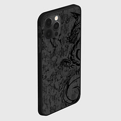 Чехол для iPhone 12 Pro Max Black dragon - grunge, цвет: 3D-черный — фото 2